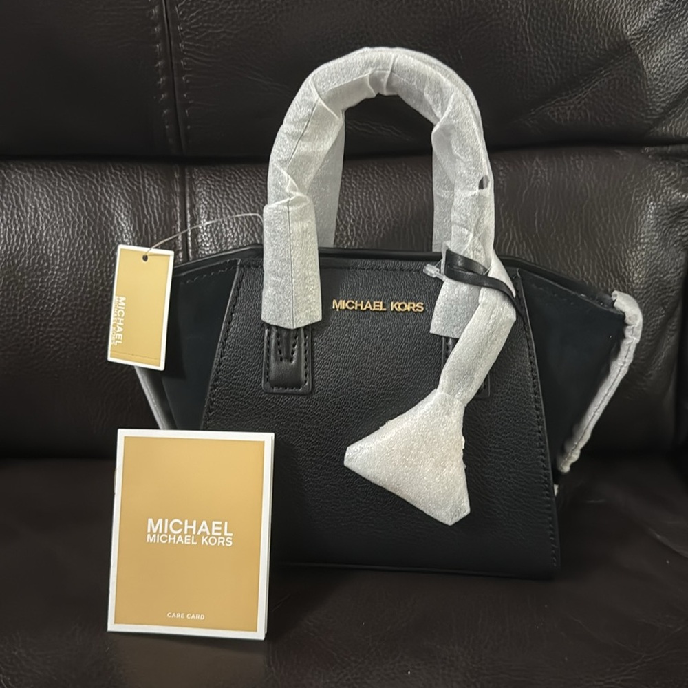 Micheal Kors Avril Extra-Small Leather and Suede Satchel - Picture 13 of 13